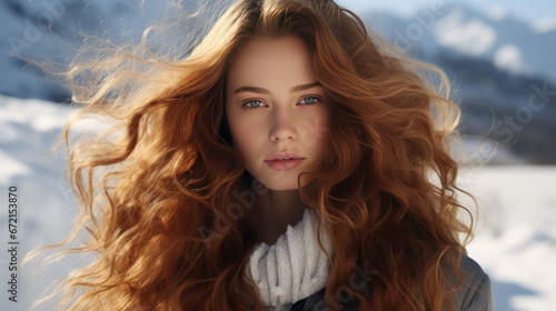 Portrait of a young, pretty woman in winter © jr-art