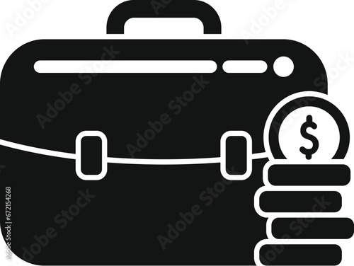 Finance suitcase icon simple vector. Card credit wallet. Dollar finance payment