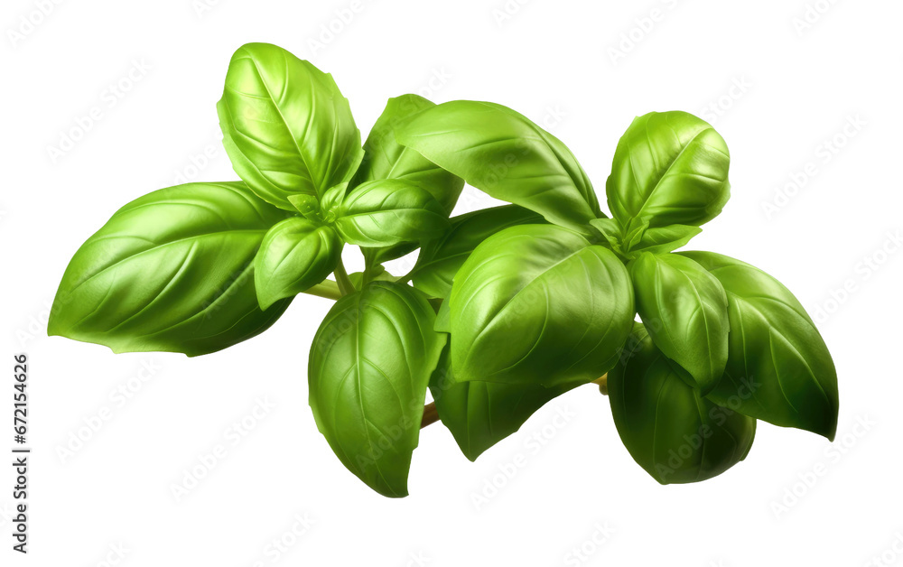 Aromatic Splendor Navigating the Delight of Fresh Basil on White or PNG Transparent Background. Aromatic Splendor Navigating the Delight of Fresh Basil on White or PNG Transparent Background.