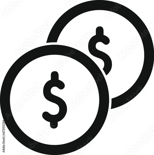 Gold coins money icon simple vector. Payment card change. Credit wallet