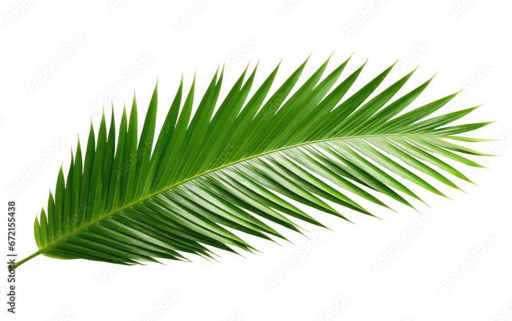 Obraz premium Tropical Foliage Unveiling the Splendor of Coconut Leaves on White or PNG Transparent Background.