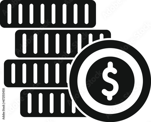 Coins icon simple vector. App credit wallet. Coin finance credit funds