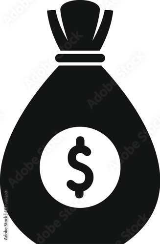 Dollar money bag icon simple vector. Sign currency wallet safe. Coin finance