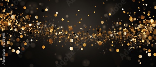 Golden glitter and confetti festivity: elegant Christmas vector background on a black canvas © Ameer