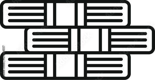 Bank cash money stack icon outline vector. Sign payment currency. Monetary unit