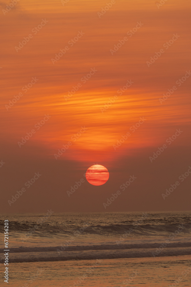 Sunset on the ocean, Bali island Sunset on the ocean, Bali island