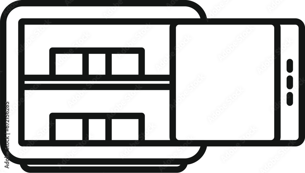 Office open money safe icon outline vector. Currency stack. Coin euro Office open money safe icon outline vector. Currency stack. Coin euro