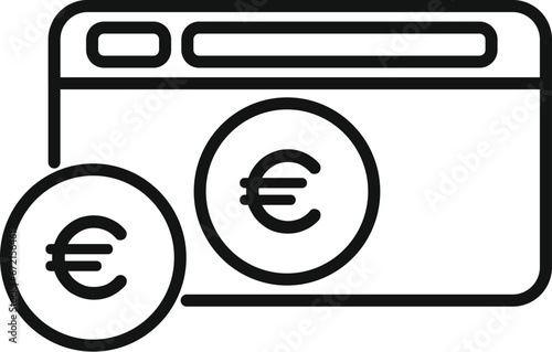 Online web credit money icon outline vector. Change safe wallet. Check card