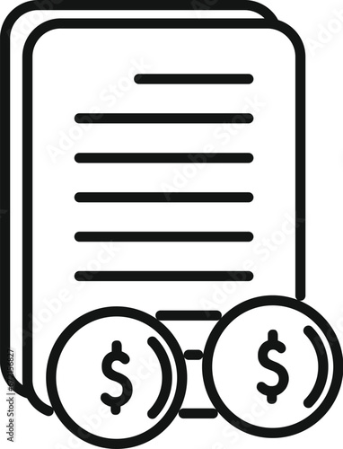 New paper cash icon outline vector. Funds sign. Safe wallet credit