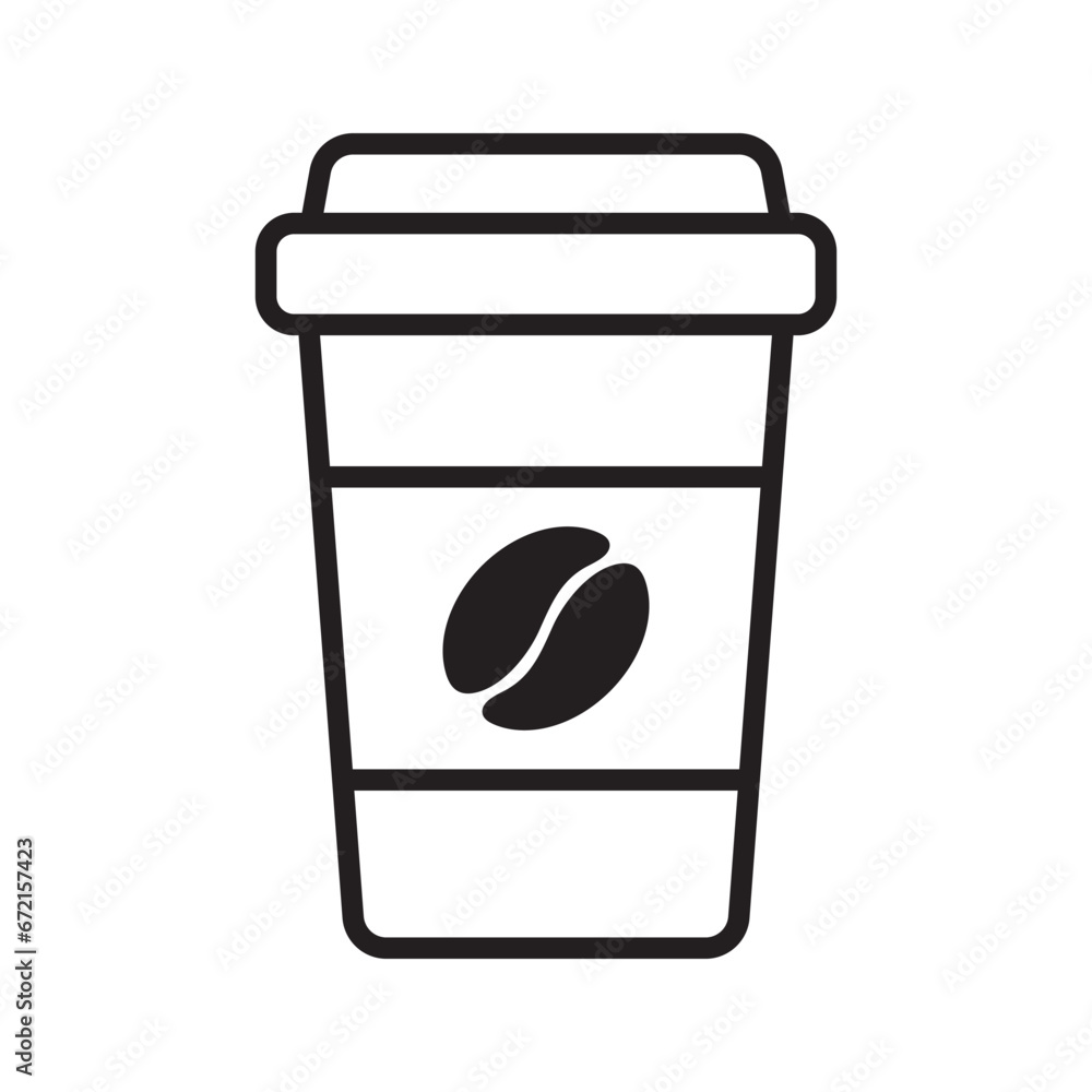 Coffee cup vector icon. Paper coffee cup icon isolated on white background. Coffee cup vector icon. Paper coffee cup icon isolated on white background.