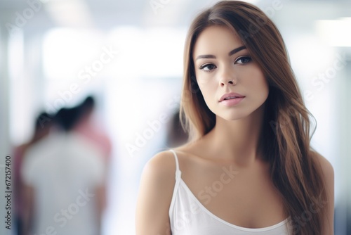 portrait of attractive brunette female