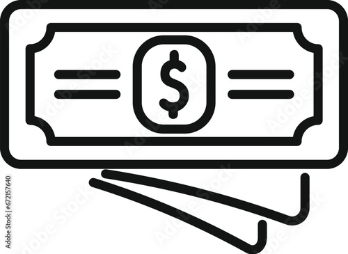 Cash bank money icon outline vector. Stack check. App credit wallet