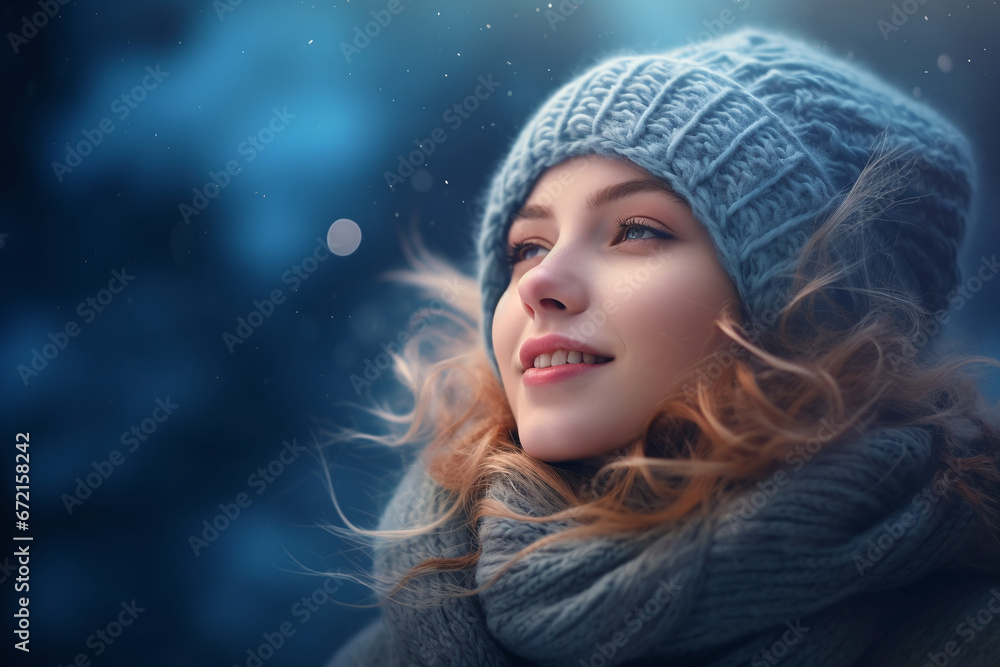 woman in a cold winter woman in a cold winter