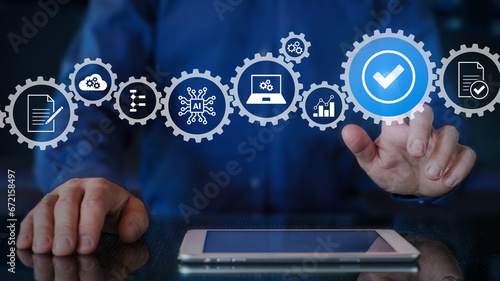 Fotografie Automation for business process workflow optimization and productivity improvement