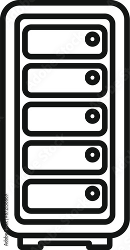 Office money safe icon outline vector. Business credit. Wallet money funds