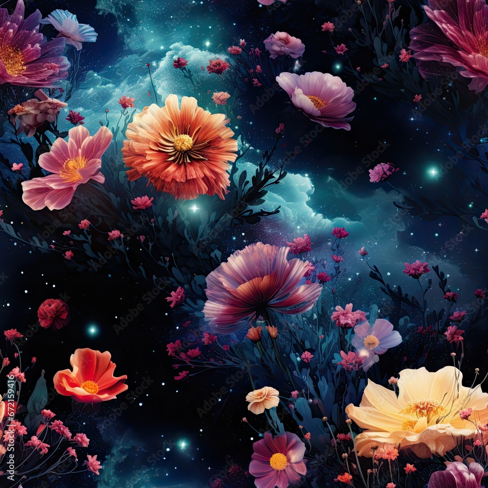 background with flowers and bubbles background with flowers and bubbles