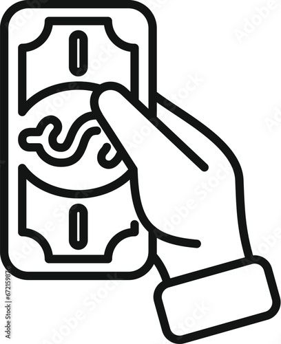 Exchange wallet credit cash icon outline vector. Card safe. Sign business stock