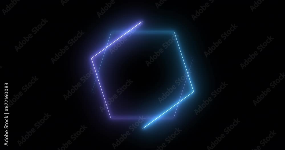 Fast-moving hexagon neon lights retro style futuristic technology motion graphic in 4K. Hexagon lights moving animation in 4096x2160. Bright colored moving neon light on black background in UHD. Fast-moving hexagon neon lights retro style futuristic technology motion graphic in 4K. Hexagon lights moving animation in 4096x2160. Bright colored moving neon light on black background in UHD.