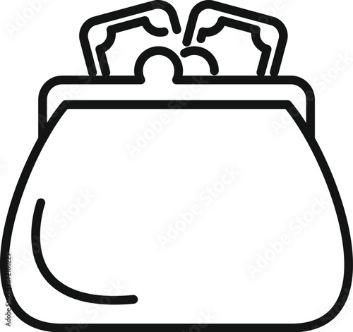 Retro money wallet icon outline vector. Funds stock. Web sign safe