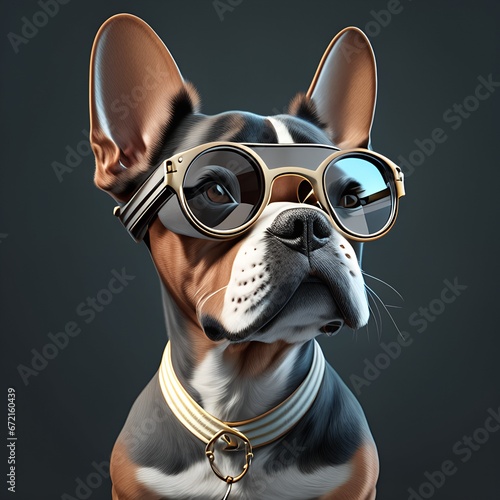 Hipster French Bulldog © Natalia