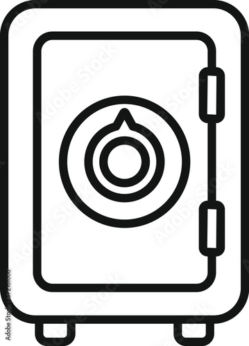 Old home money safe icon outline vector. Finance funds. Safe paper unit