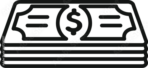 Cash banknote stack icon outline vector. Finance payment. Credit funds