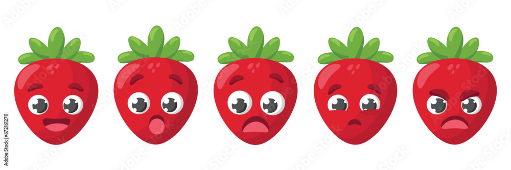 Tomato character emotion isolated on a white background