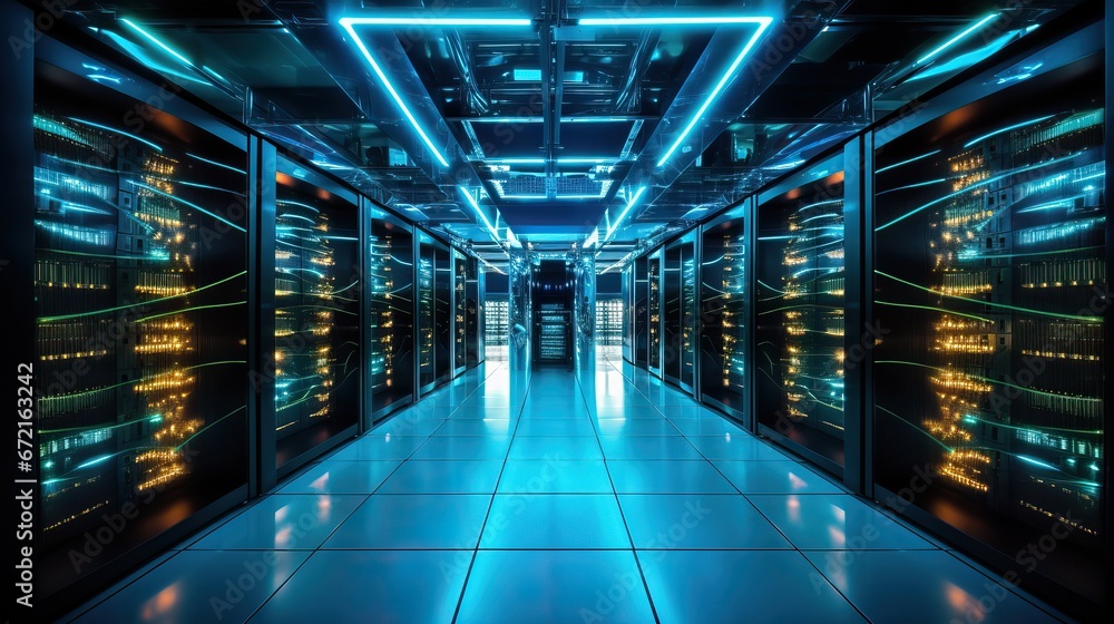 Digital Backbone: Server Room in Hosting Company