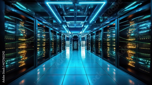 Digital Backbone: Server Room in Hosting Company