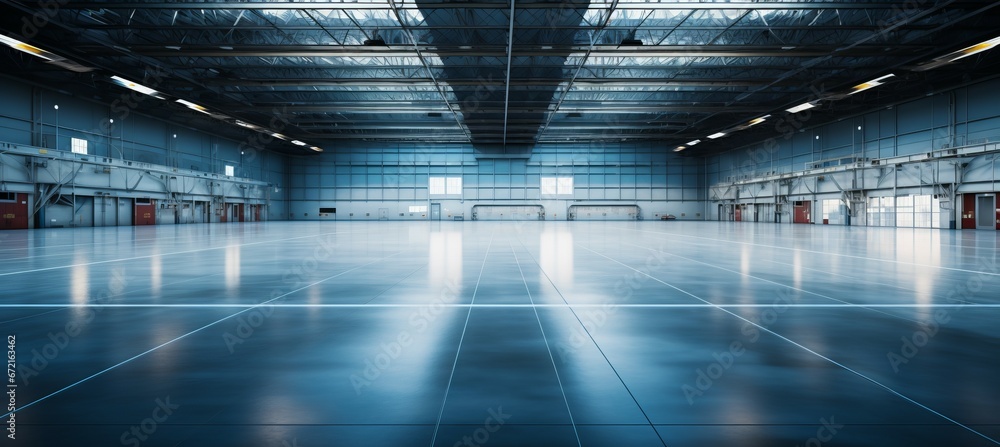 Military hangar. Generative AI technology.