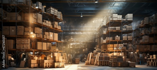 Warehouse full box Generative AI technology. © Hero Design