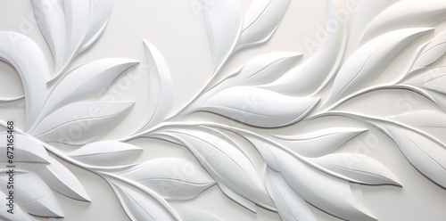 white leaves on a white background, gypsum, in the style of a photorealistic fake, monochrome abstraction