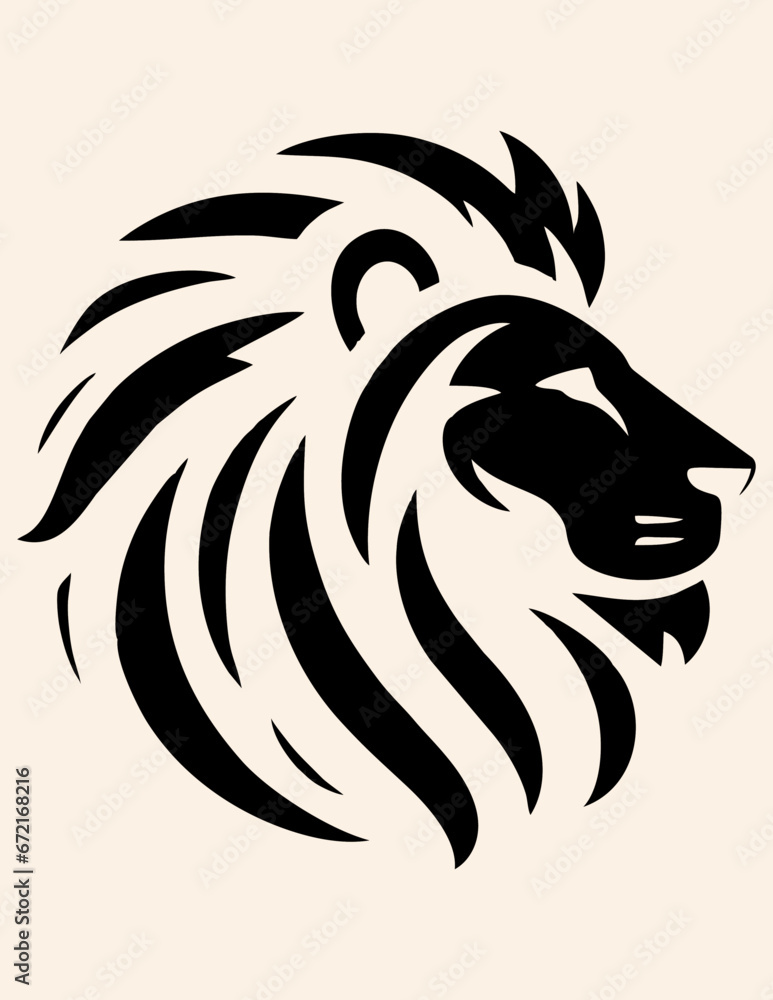 Silhouette Lion Head Logo Vector Flat Design Silhouette Lion Head Logo Vector Flat Design
