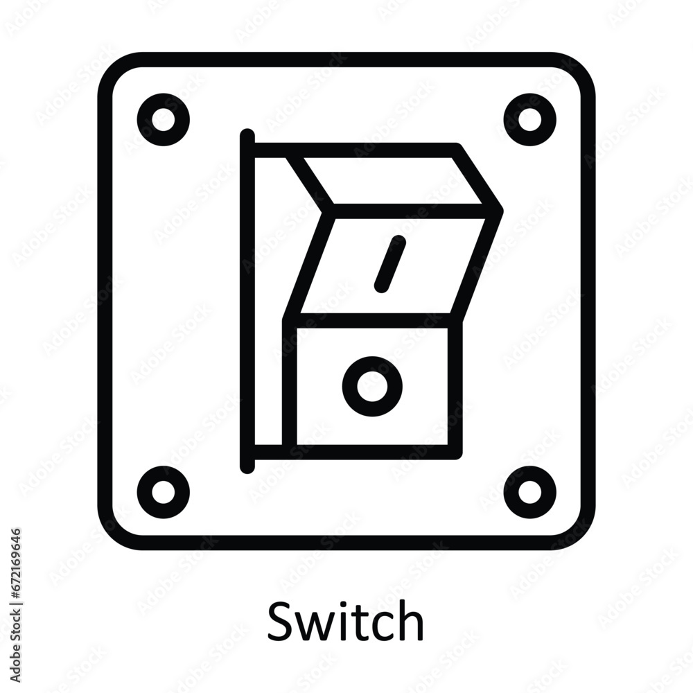 Switch vector  outline Design illustration. Symbol on White background EPS 10 File