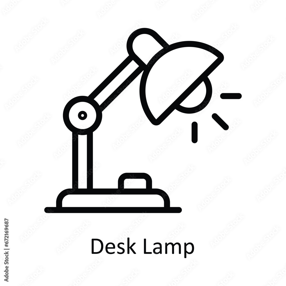 Desk Lamp vector outline Design illustration. Symbol on White background EPS 10 File Desk Lamp vector outline Design illustration. Symbol on White background EPS 10 File