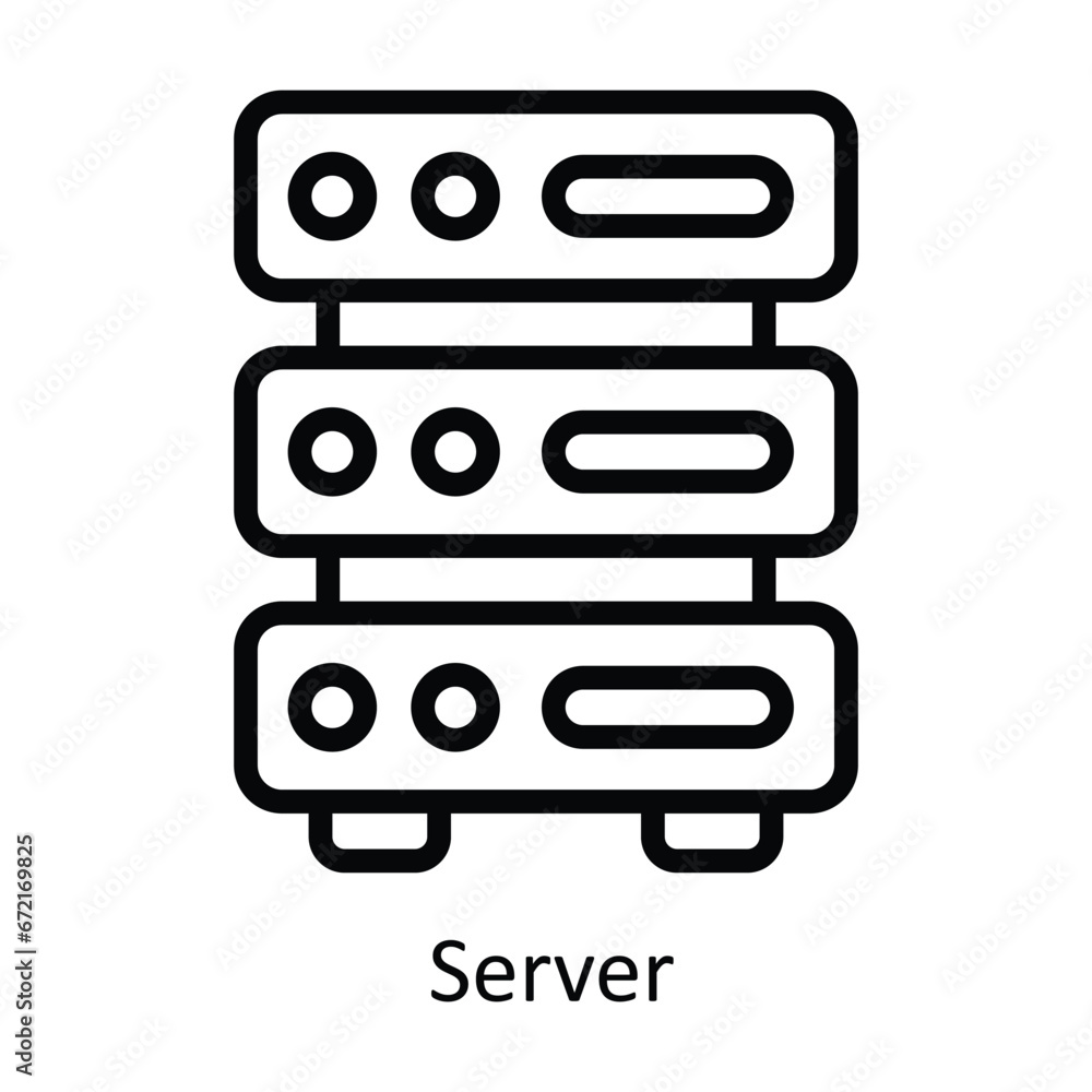 Server vector outline Design illustration. Symbol on White background EPS 10 File Server vector outline Design illustration. Symbol on White background EPS 10 File