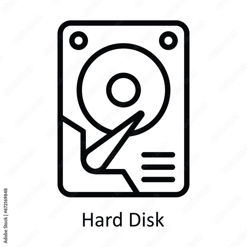 Hard Disk vector outline Design illustration. Symbol on White background EPS 10 File Hard Disk vector outline Design illustration. Symbol on White background EPS 10 File