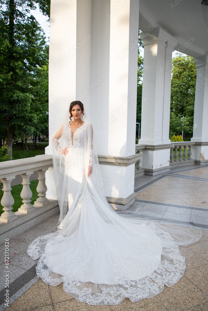 beautiful bride in gorgeous white wedding dress beautiful bride in gorgeous white wedding dress
