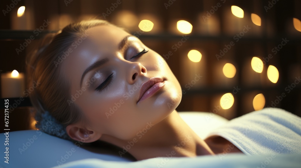 Beautiful woman undergoing a facial treatment at a spa on her face. Beautiful woman undergoing a facial treatment at a spa on her face.