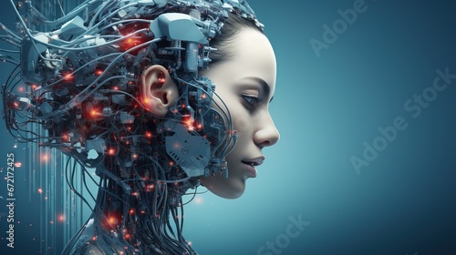 Visualizing a female version of artificial intelligence. Ai generative.