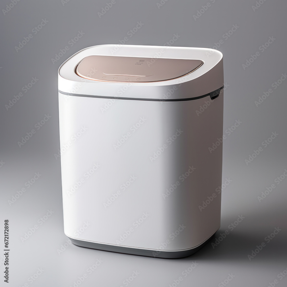 Smart waste basket. Electronic gadget for the home. Open cover. Smart waste basket. Electronic gadget for the home. Open cover.