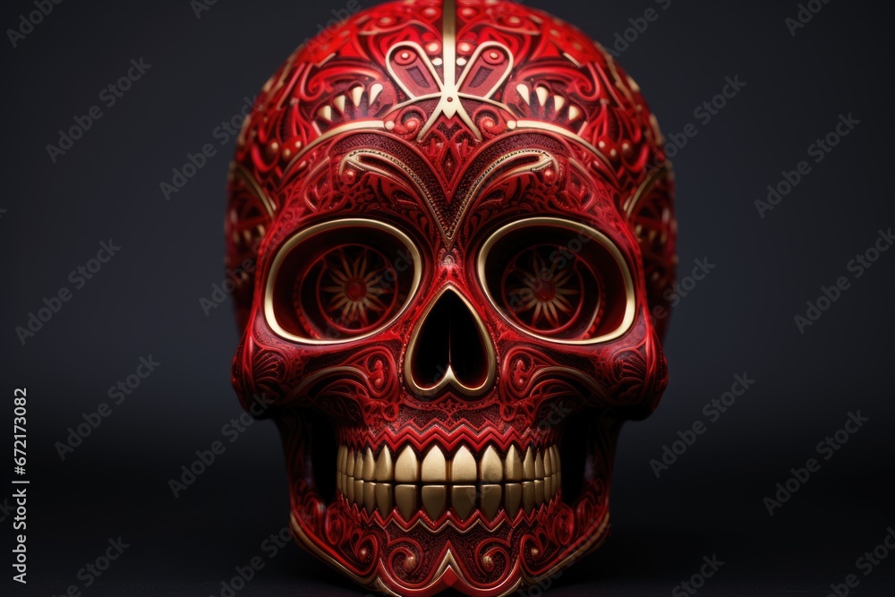 Mexican red skull design