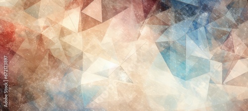 Abstract triangle geometric background. Vintage retro colors. Generative AI technology.