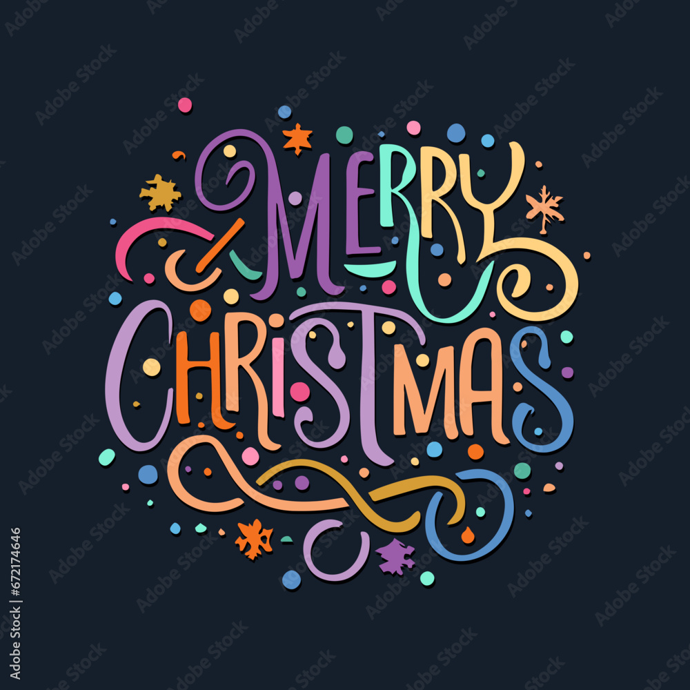 Merry Christmas hand drawn lettering Merry Christmas hand drawn lettering