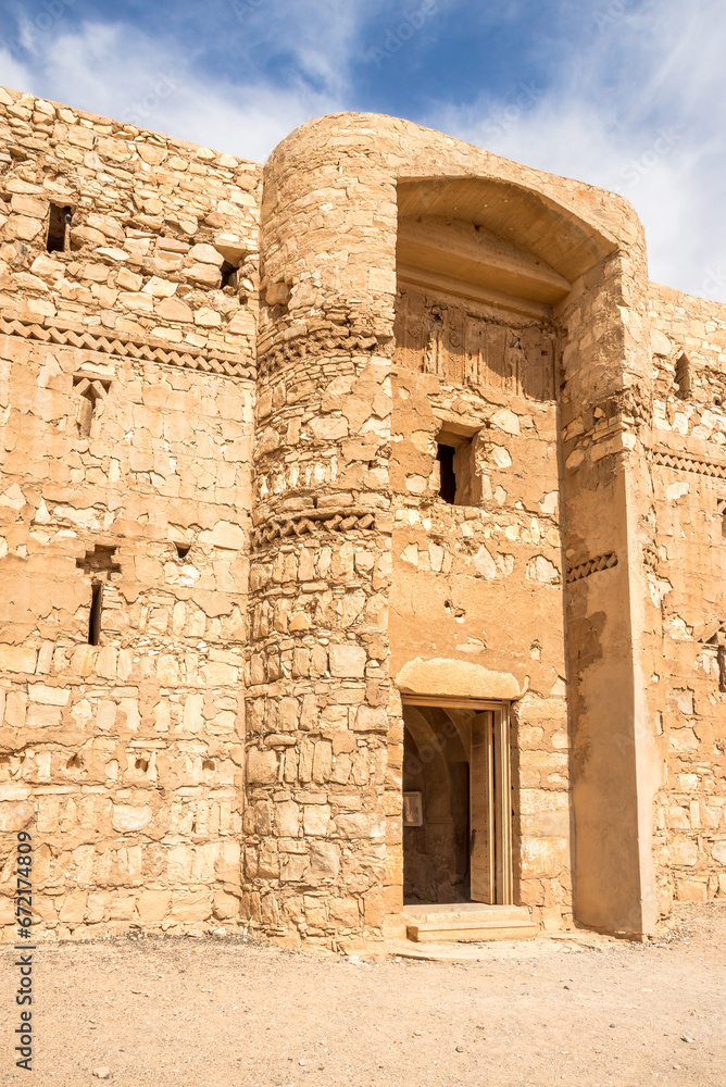 View at the entrance of Desert castle Kharana in estern Jordan