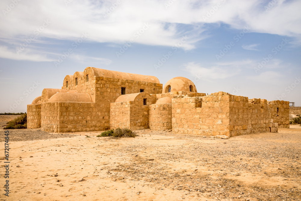 View at the Desert castle Amra in estern Jordan near Saudi Arabia