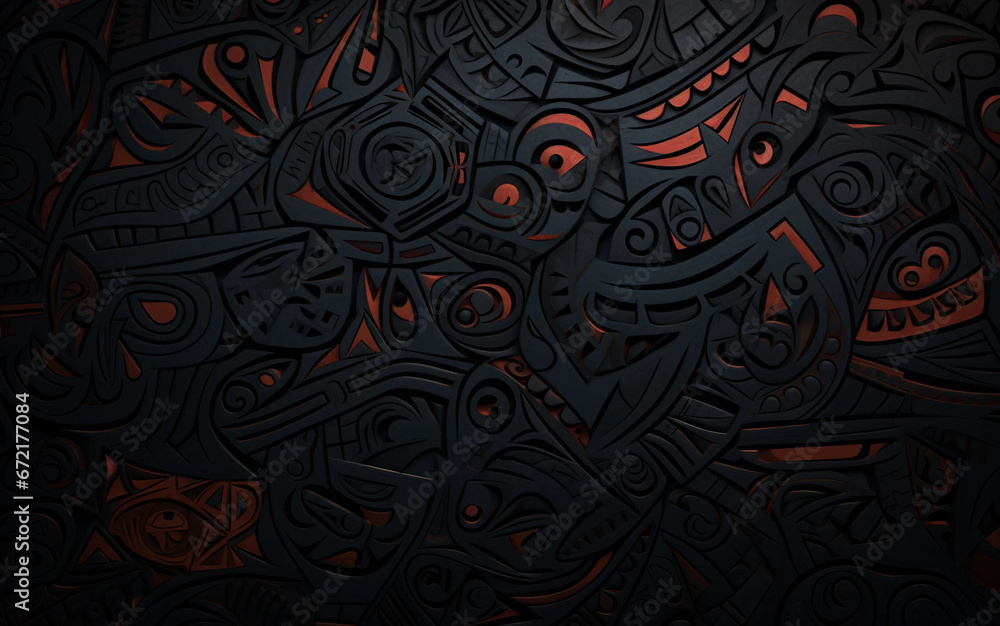 Intricate Black and Red Tribal Art Backdrop Stock Illustration Adobe
