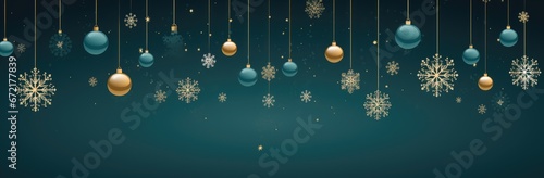 Background of Shimmering Snowflakes and Radiant Ornaments on a Peaceful Night - Generative A
