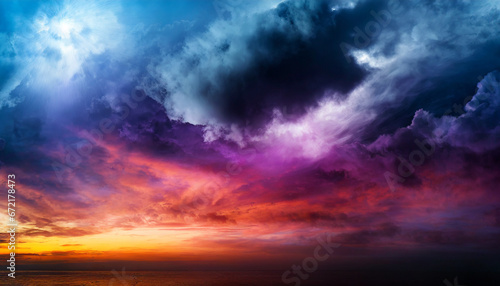 sunset in the clouds rainbow colors © Alla