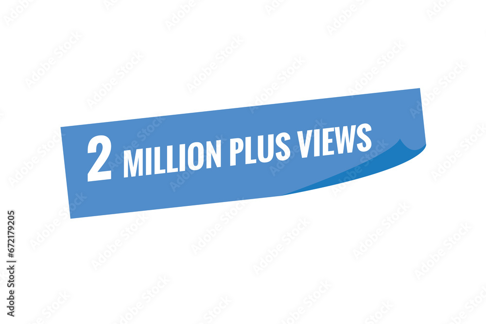 2 Million plus views text web button. 2 Million plus views banner label